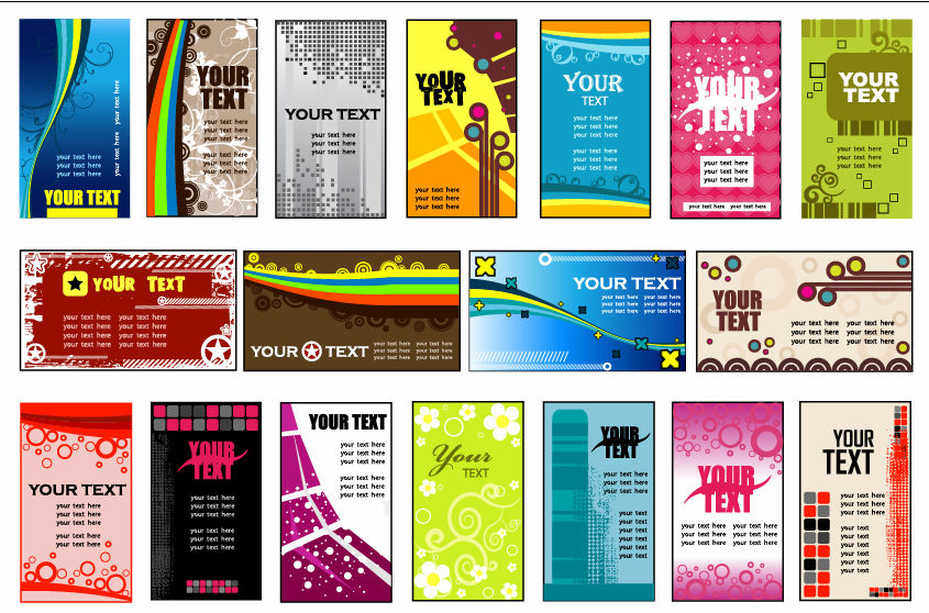 free vector 18 Vector Variety of Practical Card Background Templates